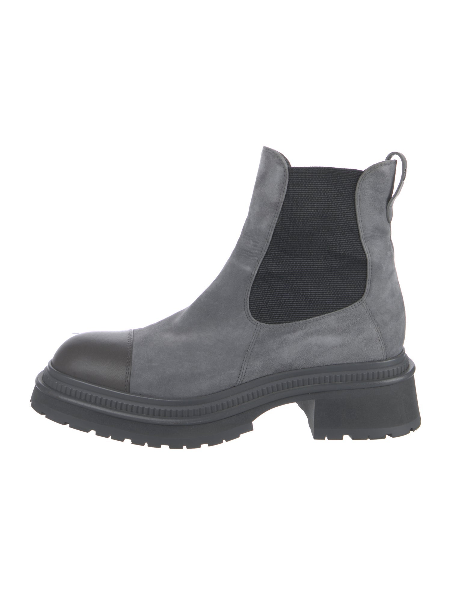 Chanel Interlocking CC Logo Suede Chelsea Boots