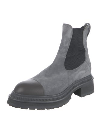 Chanel Interlocking CC Logo Suede Chelsea Boots