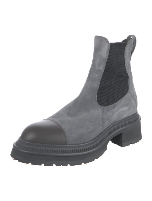 Chanel Interlocking CC Logo Suede Chelsea Boots