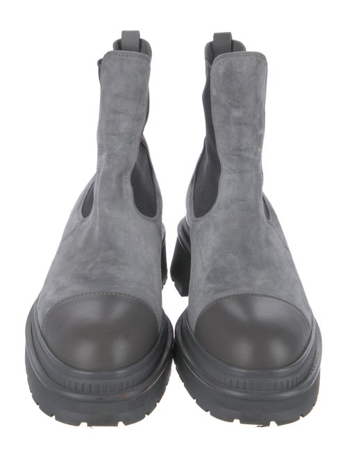 Chanel Interlocking CC Logo Suede Chelsea Boots