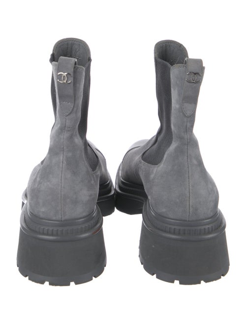 Chanel Interlocking CC Logo Suede Chelsea Boots