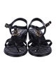 Chanel Interlocking CC Logo Leather T-Strap Sandals