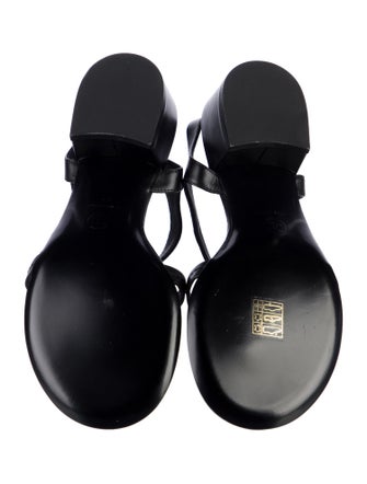 Chanel Interlocking CC Logo Leather T-Strap Sandals
