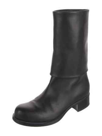 Chanel Interlocking CC Logo Leather Boots