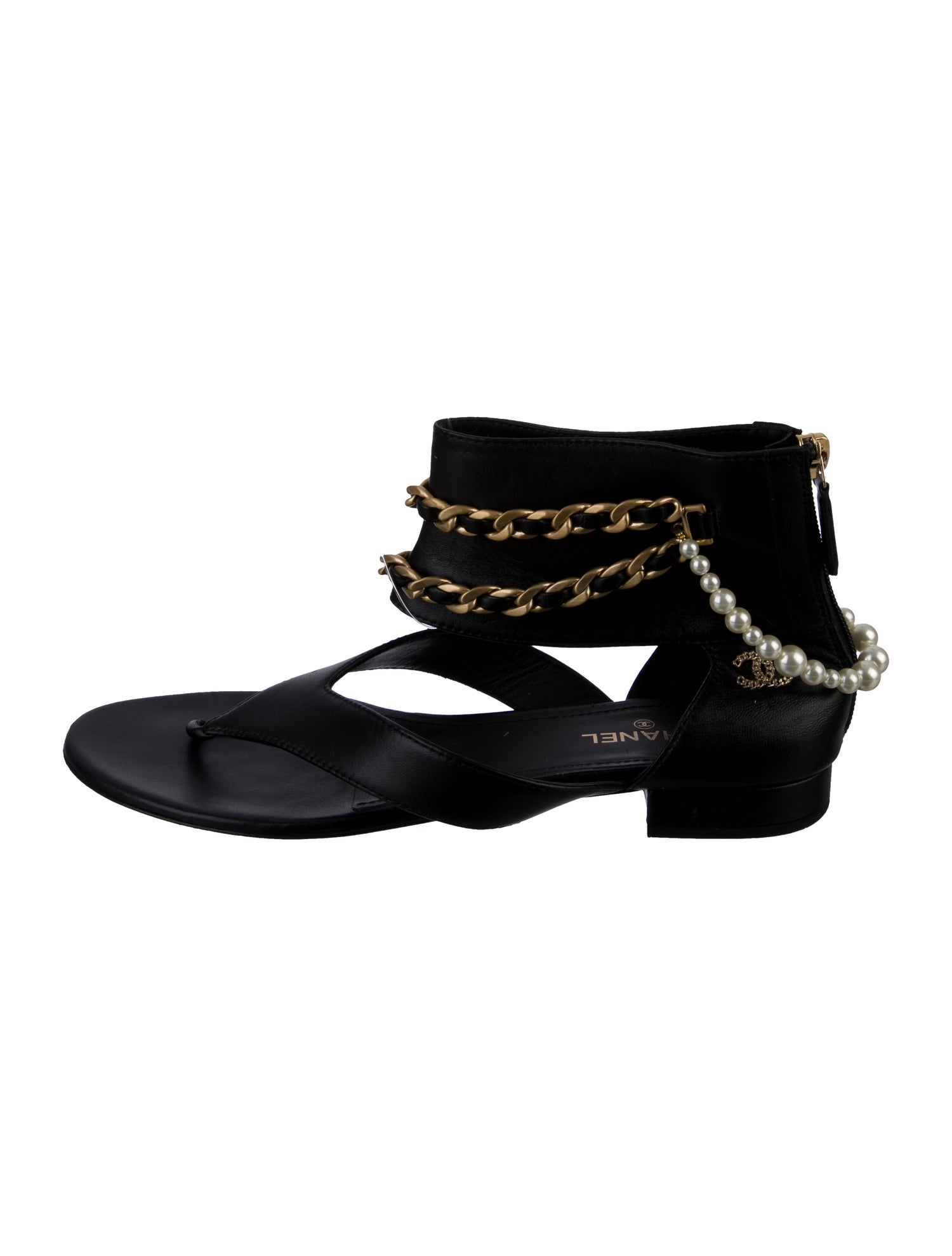 Chanel 2022 Interlocking CC Logo Slingback Sandals