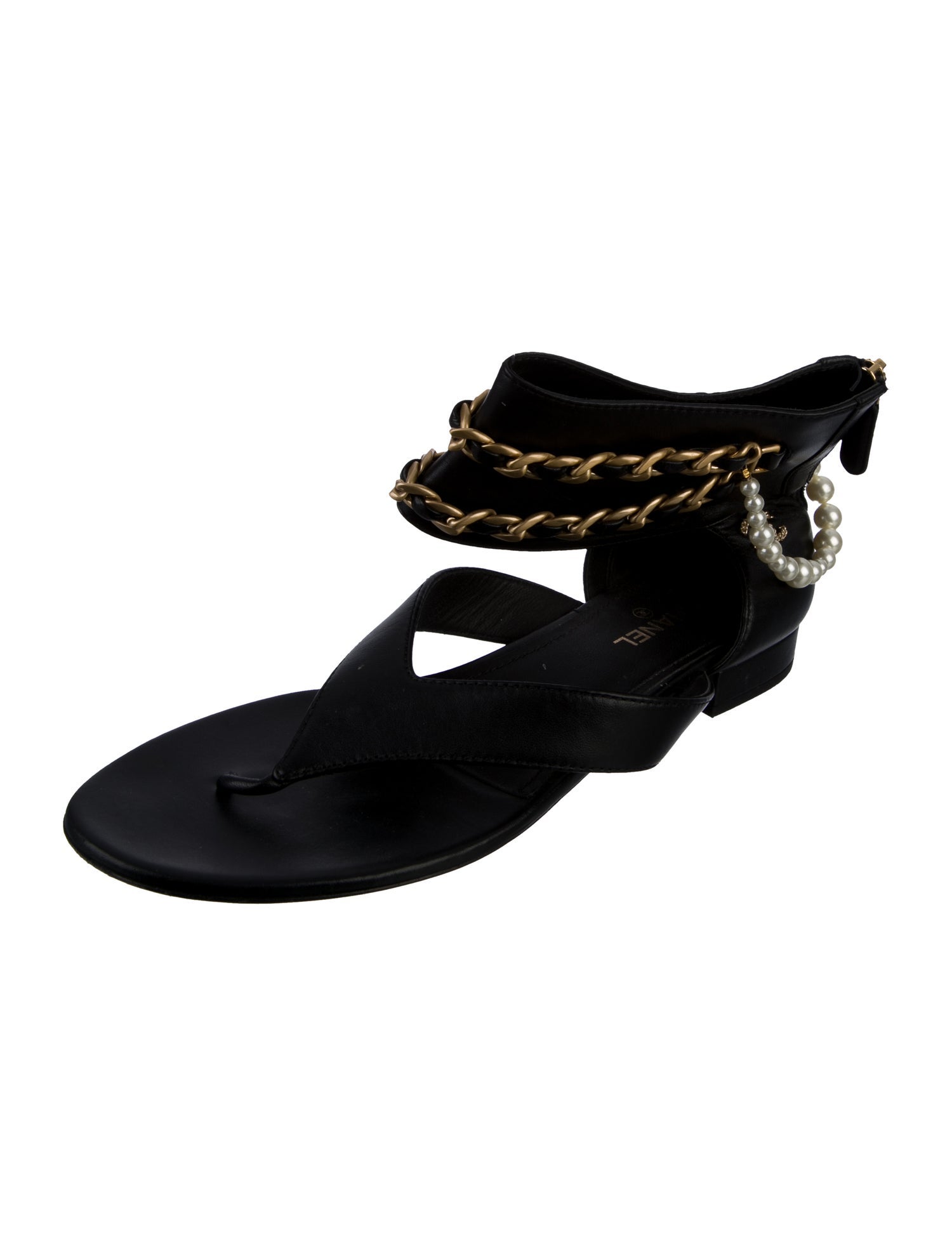 Chanel 2022 Interlocking CC Logo Slingback Sandals