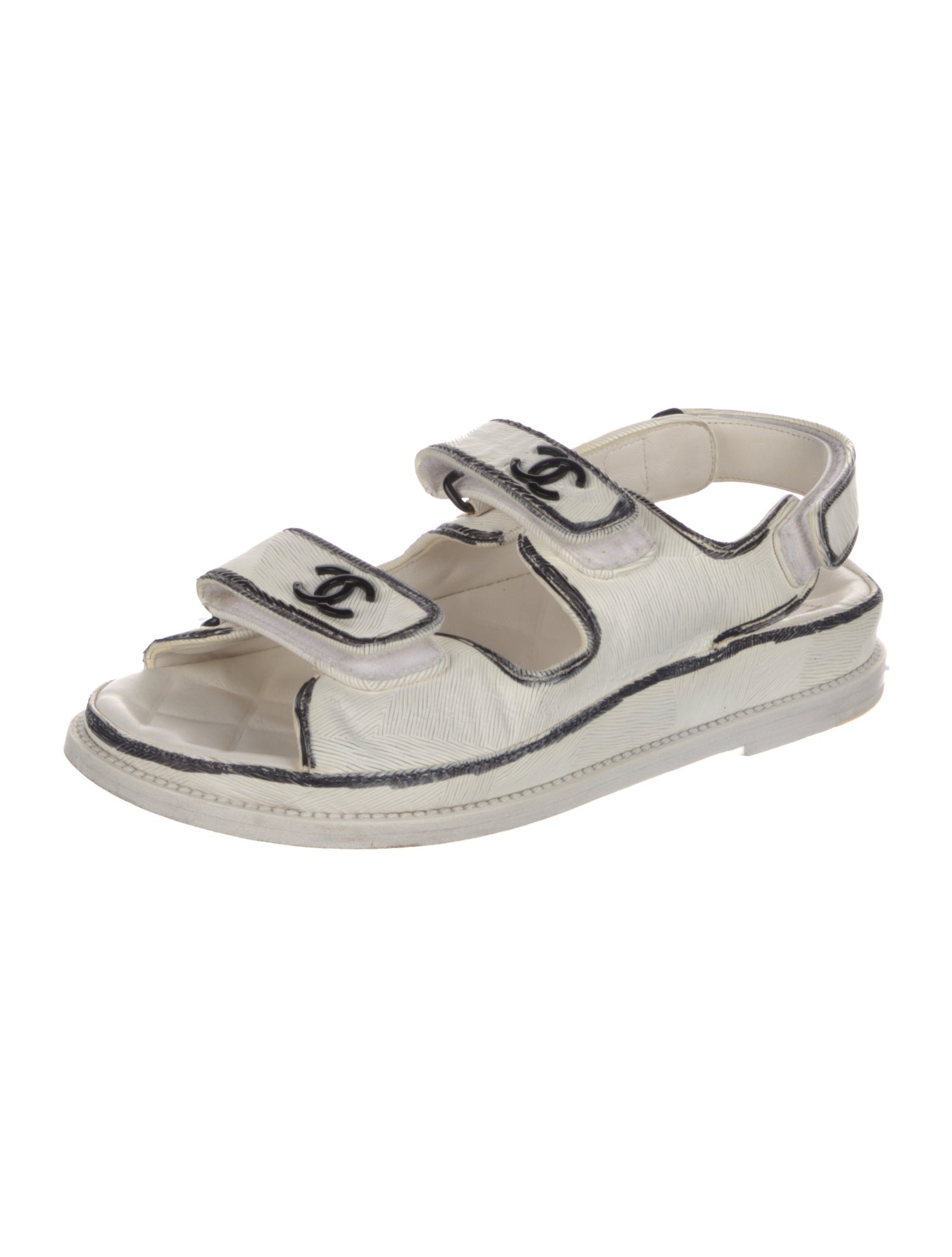 Chanel 2022 Interlocking CC Logo Slingback Sandals