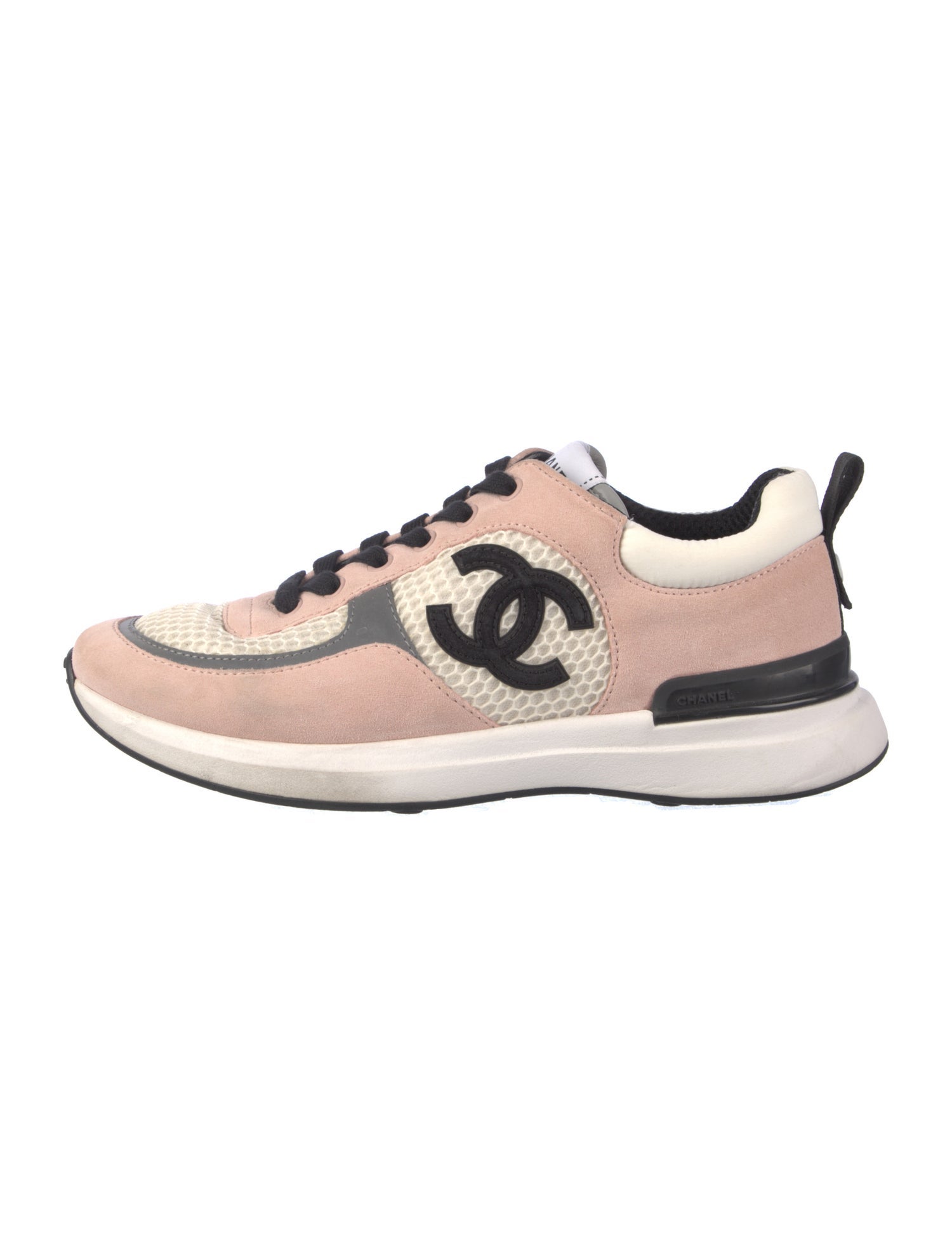 Chanel Interlocking CC Logo Suede Sneakers