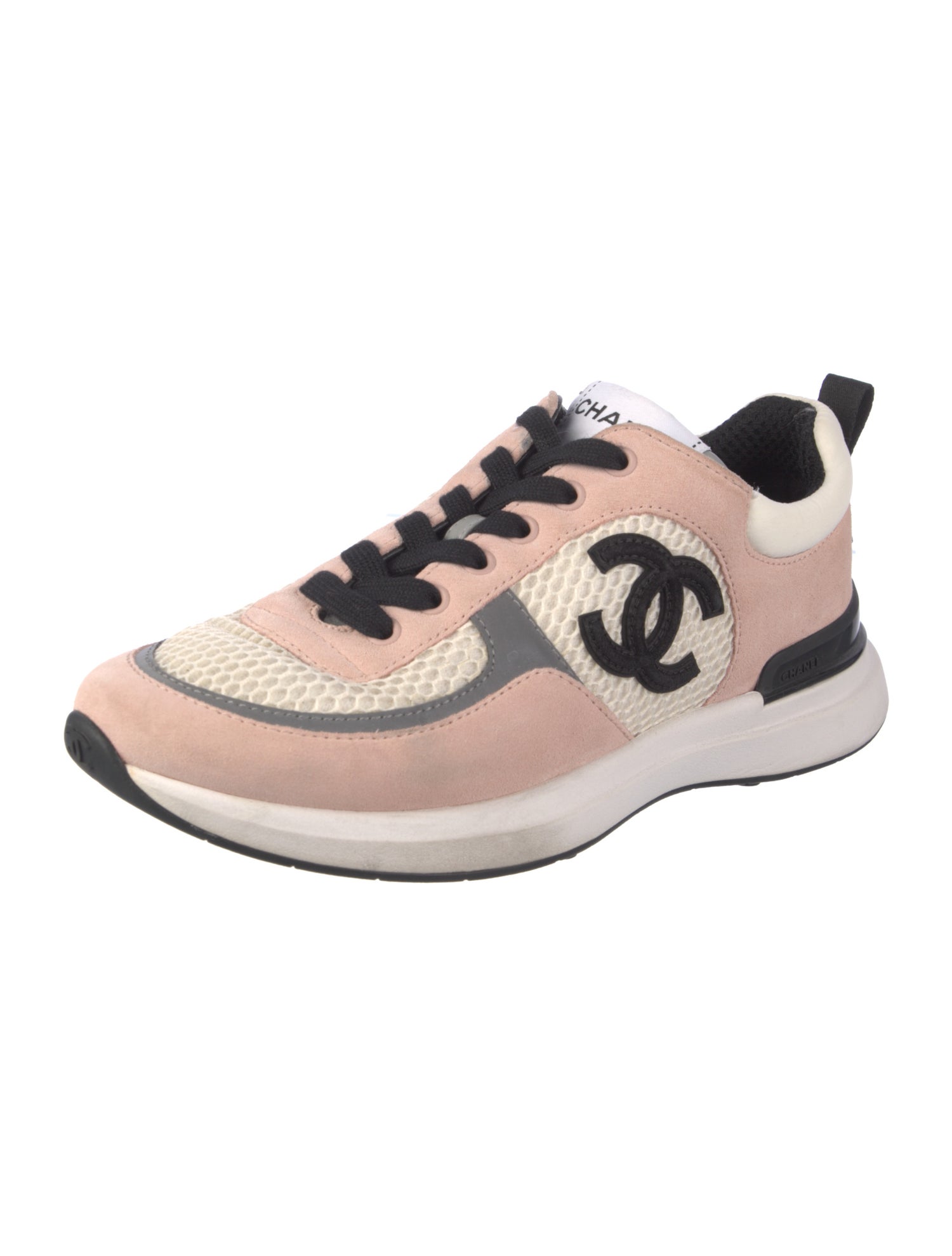 Chanel Interlocking CC Logo Suede Sneakers