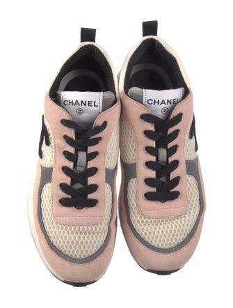 Chanel Interlocking CC Logo Suede Sneakers