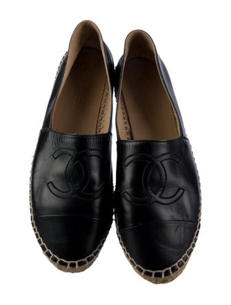 Chanel Interlocking CC Logo Leather Espadrilles