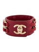 Chanel Leather Turnlock CC Chain Wrap Bracelet