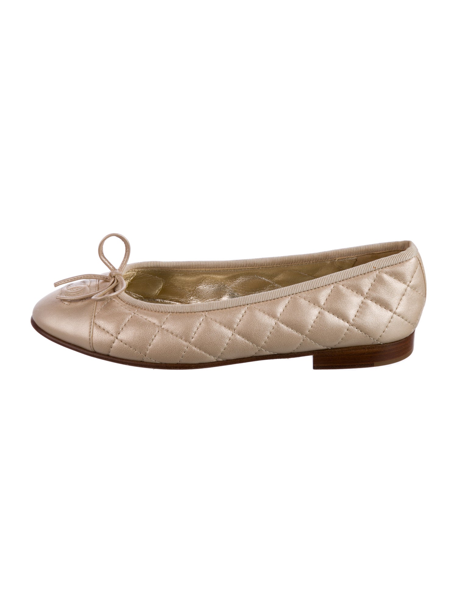 Chanel Interlocking CC Logo Lambskin Ballet Flats
