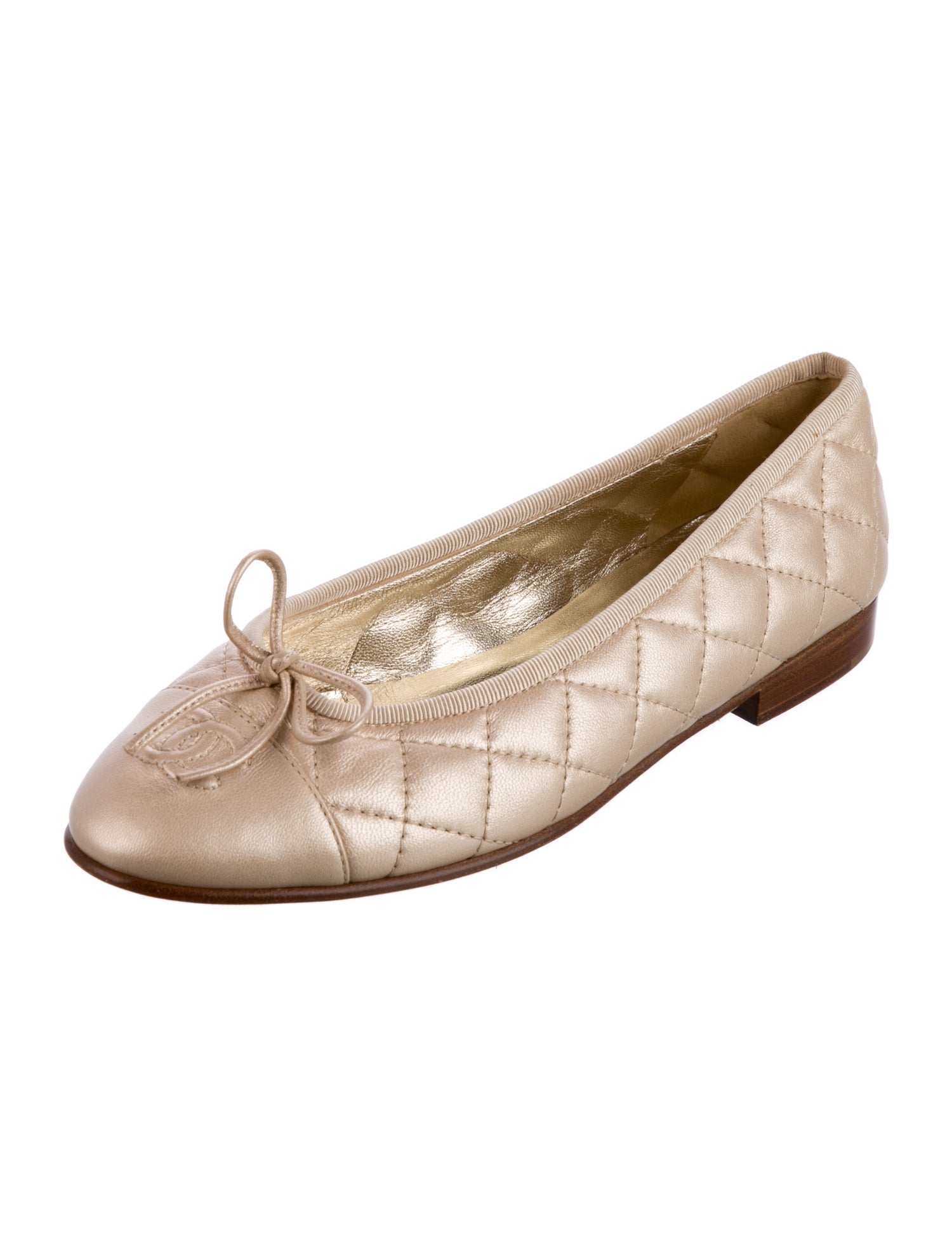 Chanel Interlocking CC Logo Lambskin Ballet Flats