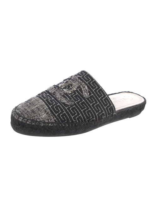Chanel Interlocking CC Logo Tweed Mules