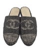 Chanel Interlocking CC Logo Tweed Mules