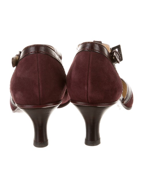 Chanel Interlocking CC Logo Suede T-Strap Pumps