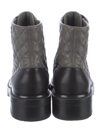 Chanel Interlocking CC Logo Leather Combat Boots