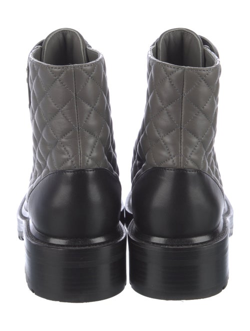 Chanel Interlocking CC Logo Leather Combat Boots