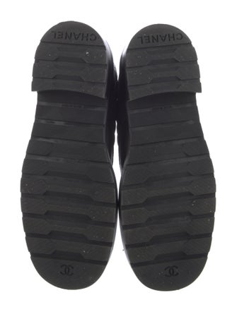 Chanel Interlocking CC Logo Leather Combat Boots