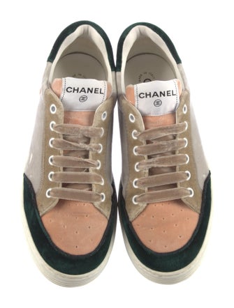 Chanel Velvet Colorblock Pattern Sneakers