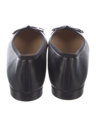 Chanel Interlocking CC Logo Leather Ballet Flats