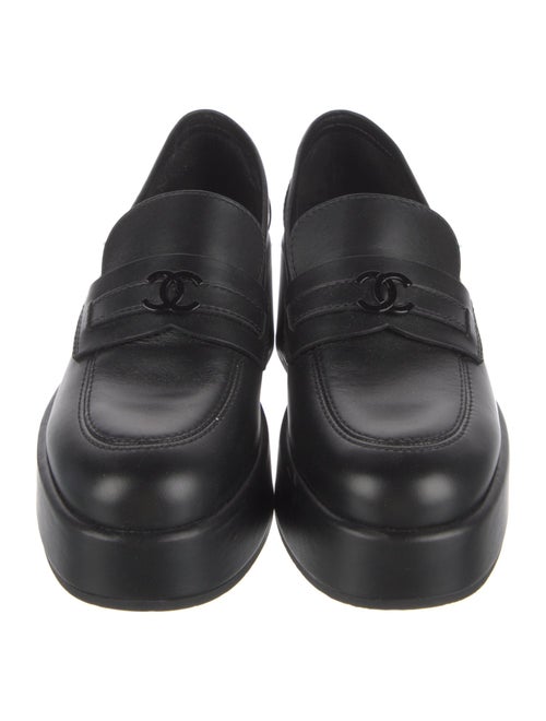 Chanel Interlocking CC Logo Leather Loafers