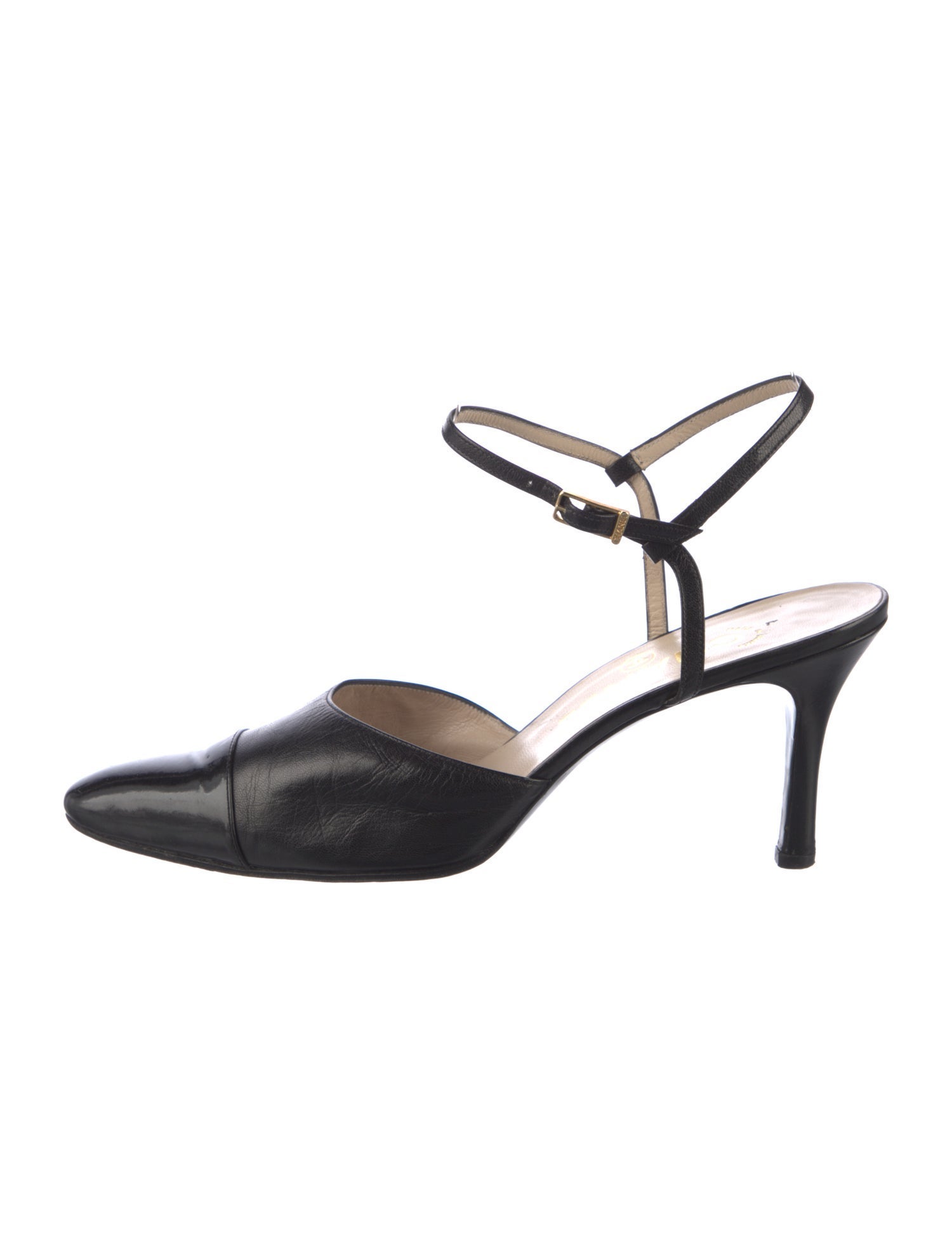 Chanel Vintage Interlocking CC Logo Slingback Pumps