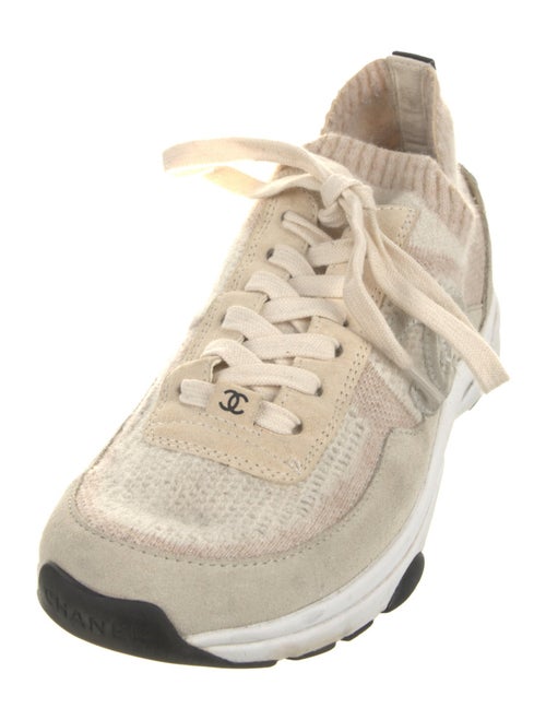 Chanel Interlocking CC Logo Suede Sneakers