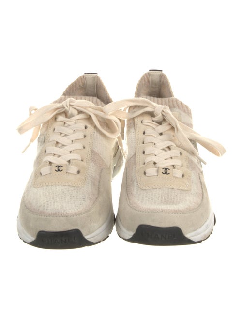 Chanel Interlocking CC Logo Suede Sneakers