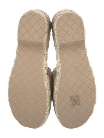 Chanel Interlocking CC Logo Raffia Slides