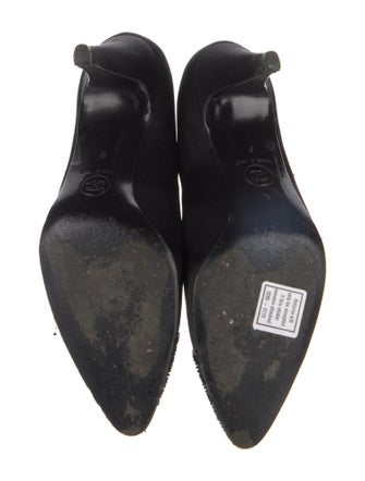 Chanel Interlocking CC Logo Satin Pumps