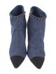Chanel Interlocking CC Logo Denim Boots