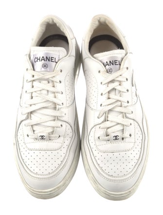 Chanel Interlocking CC Logo Leather Sneakers