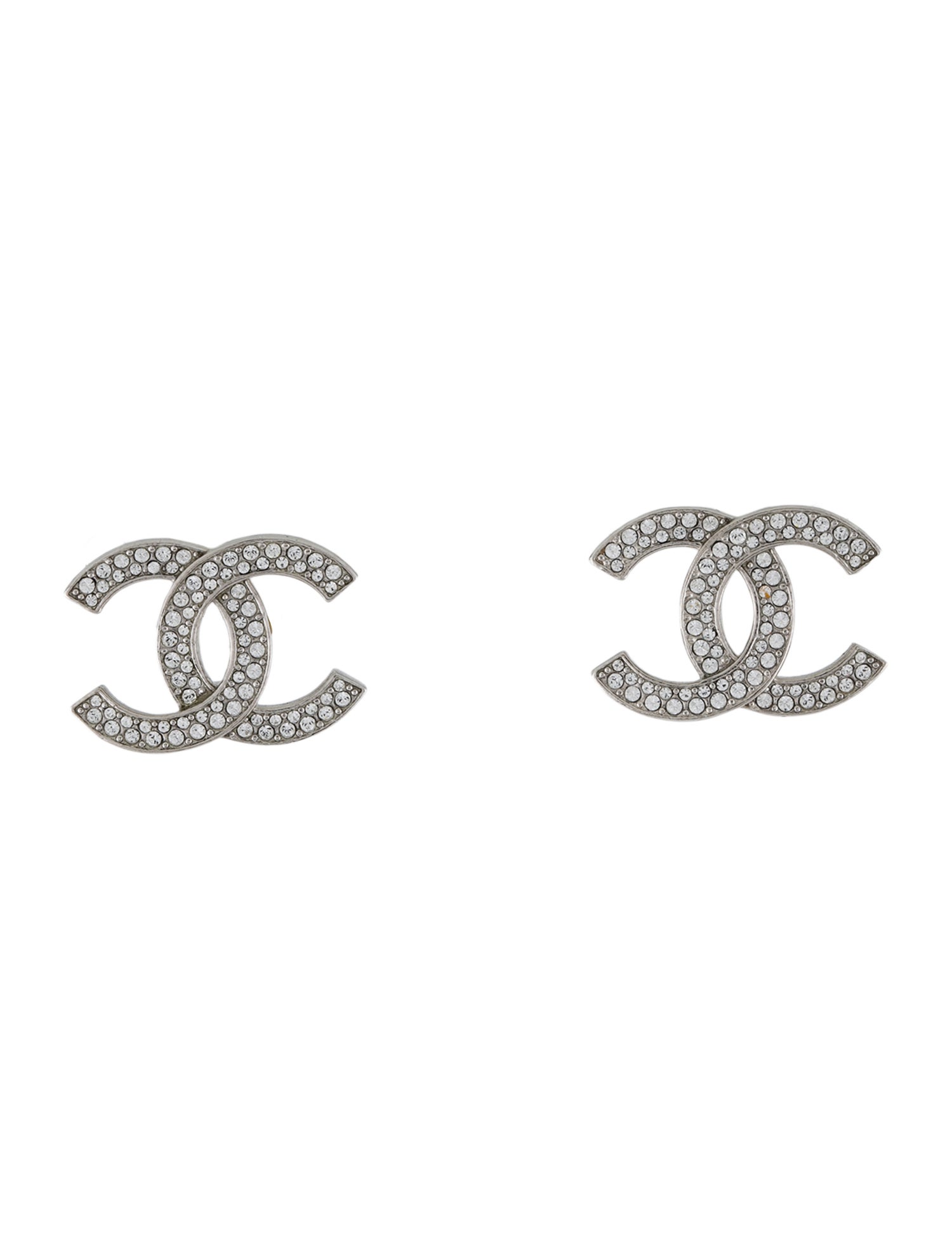 Chanel 2020 Strass CC Stud Earrings