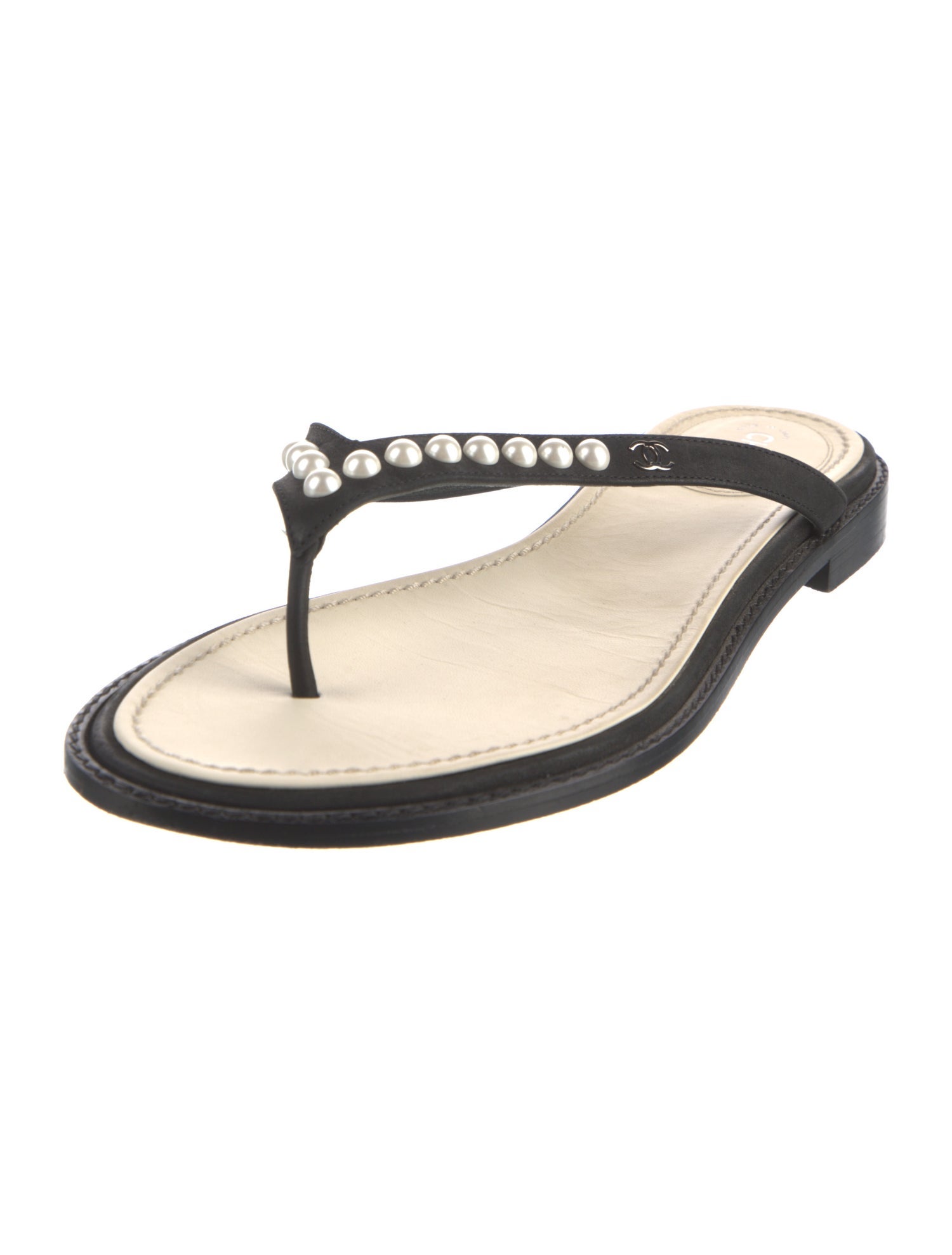 Chanel 2019 Interlocking CC Logo Flip Flops