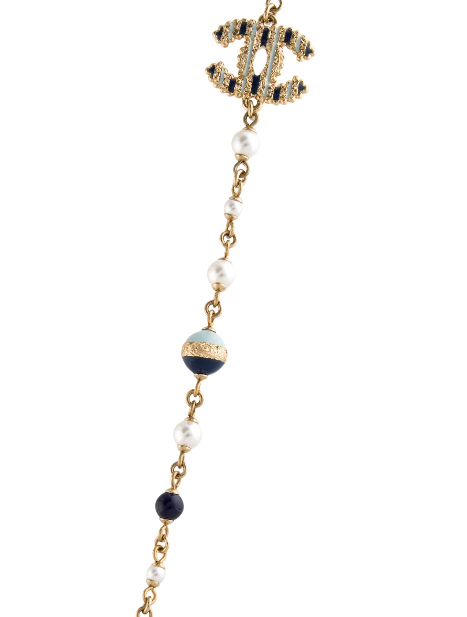 Chanel 2024 Faux Pearl & Enamel CC Station Necklace w/ Tags