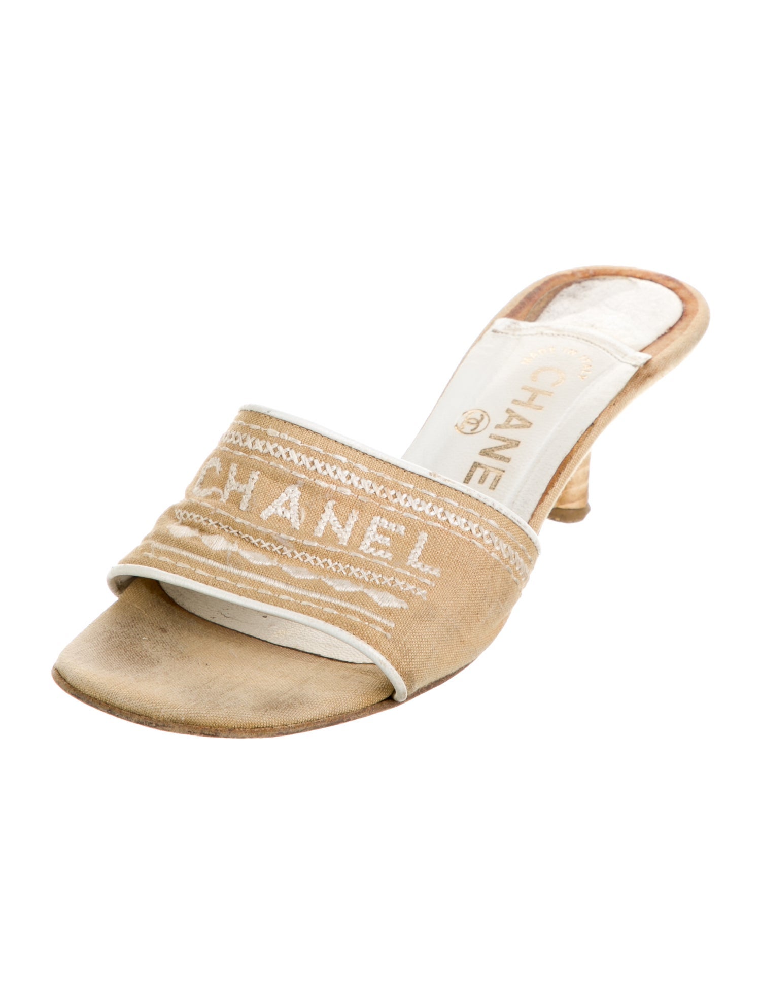 Chanel Vintage Interlocking CC Logo Slides