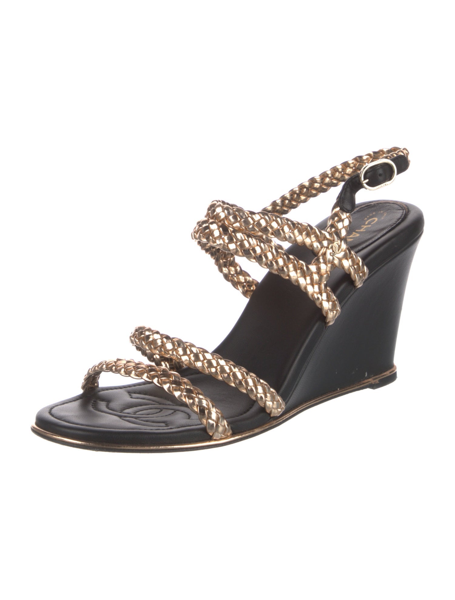 Chanel 2017 Interlocking CC Logo Slingback Sandals