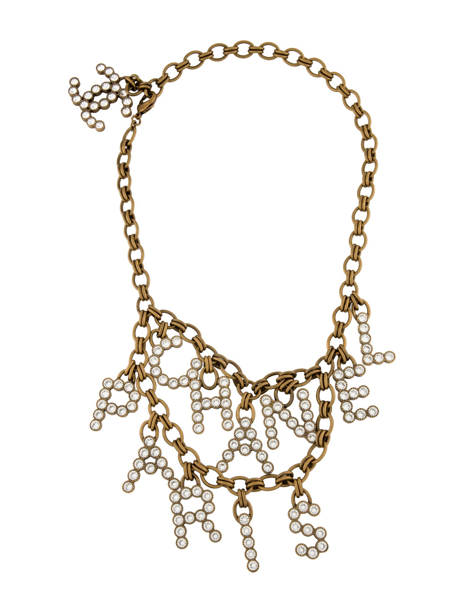 Chanel Strass 'CHANEL PARIS' Necklace