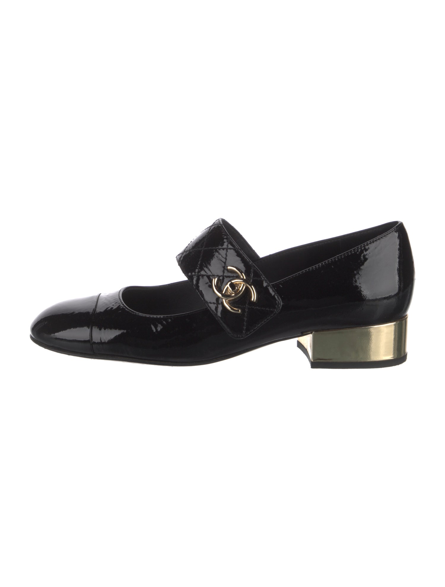 Chanel 2023 Interlocking CC Logo Mary Jane Flats
