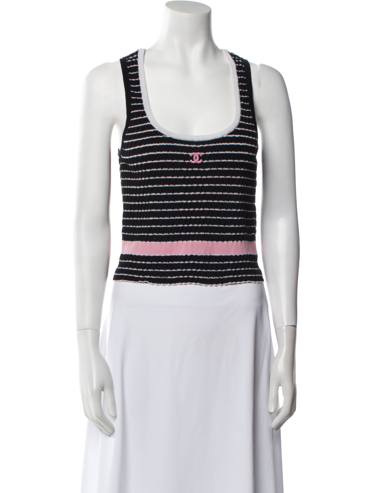 Chanel 2024 Striped Crop Top