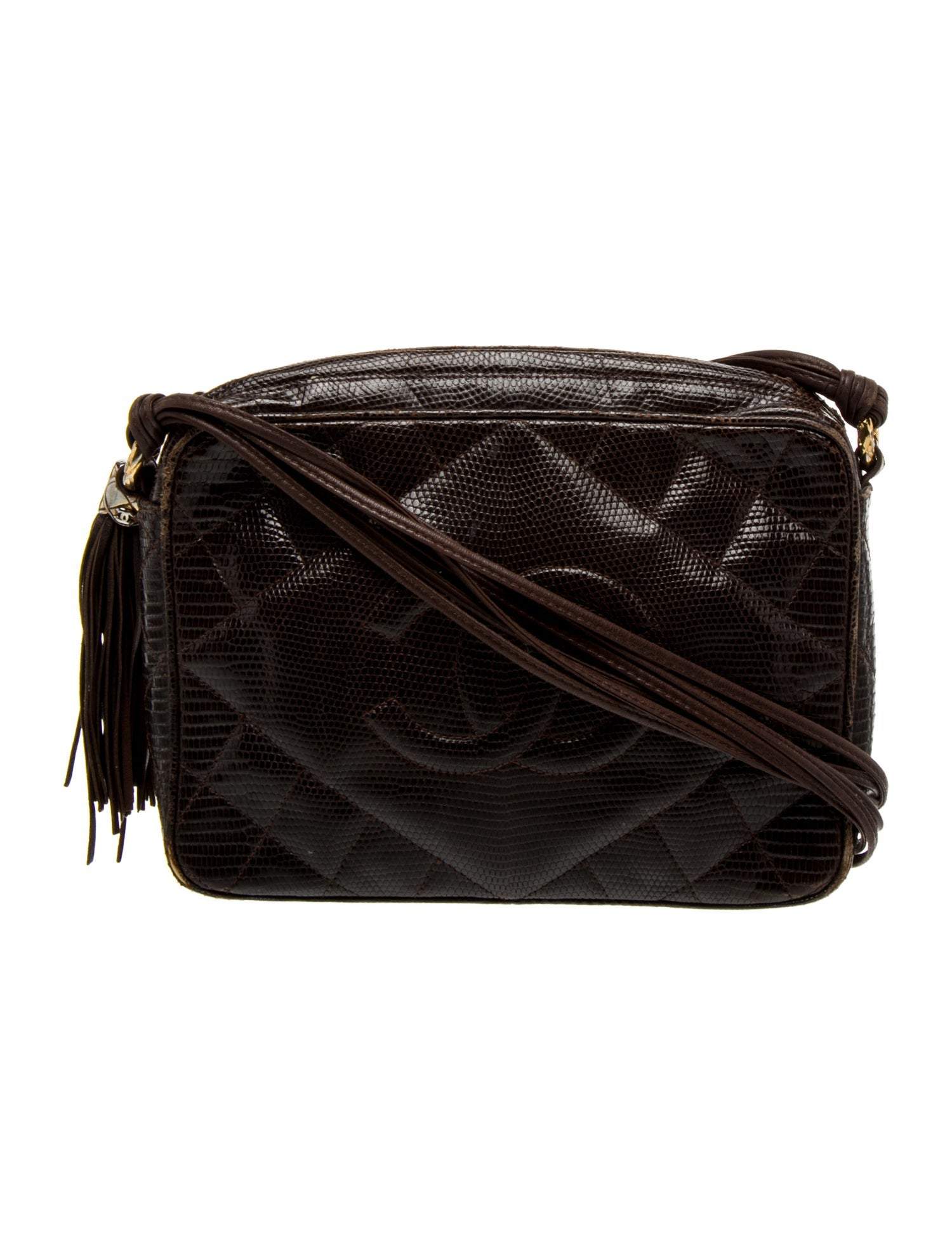 Chanel Quilted Diamond Lizard CC Camera Bag