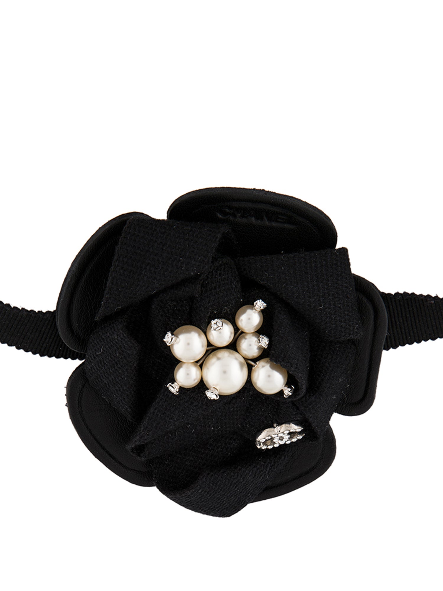 Chanel Faux Pearl, Strass & Leather Choker Necklace