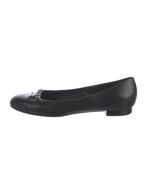 Chanel Interlocking CC Logo Leather Ballet Flats