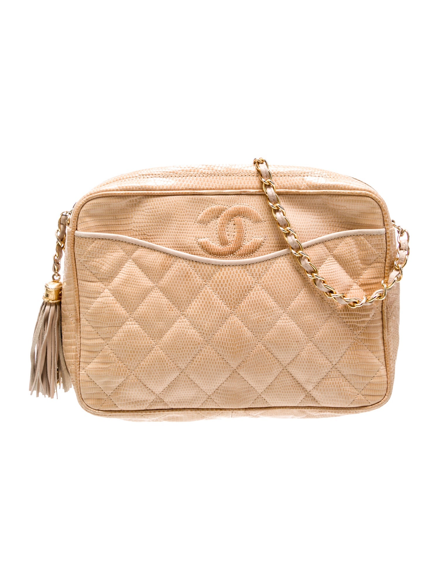 Chanel Lizard Camera Tassel Bag