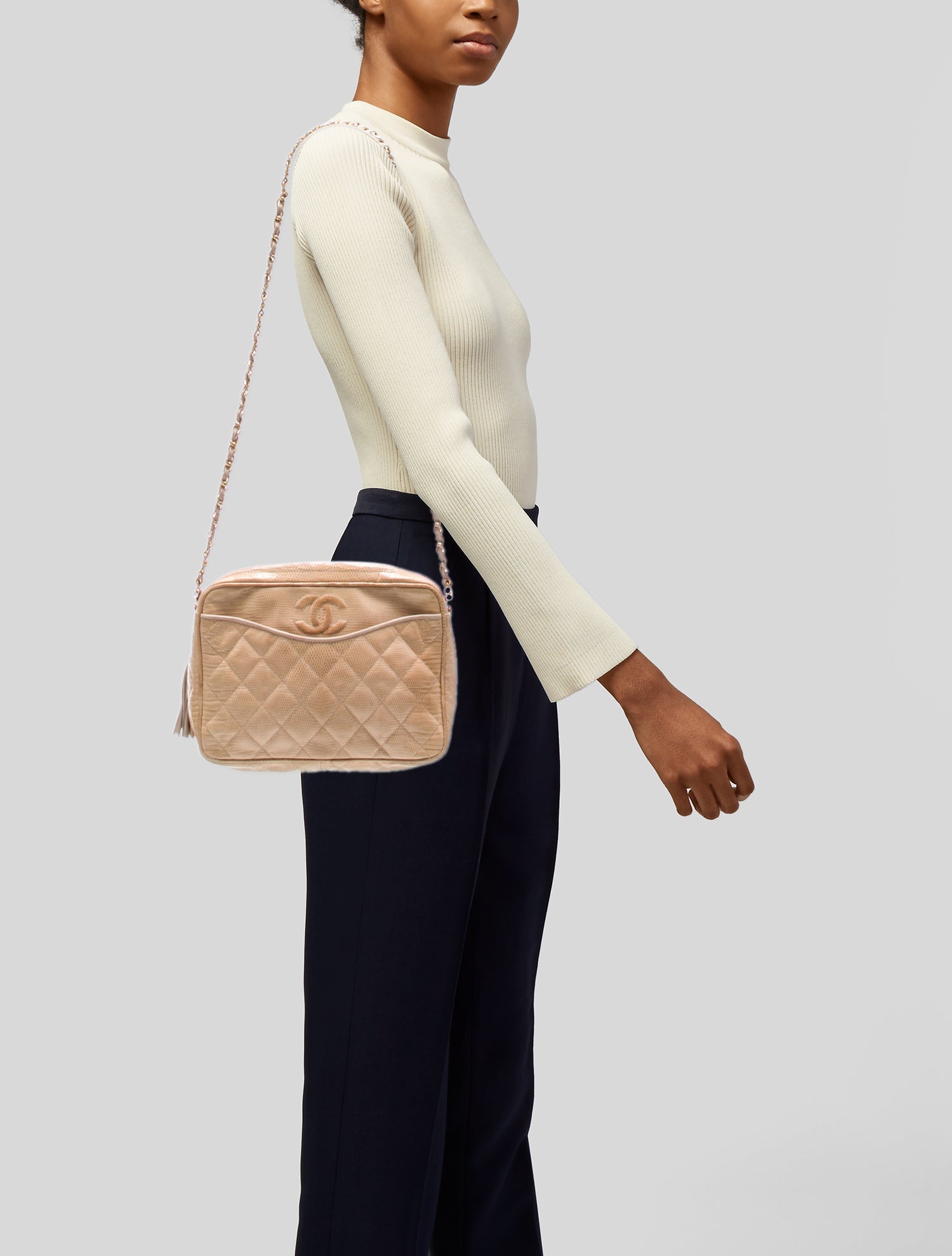 Chanel Lizard Camera Tassel Bag