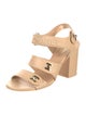 Chanel Interlocking CC Logo Leather Sandals