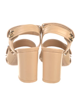 Chanel Interlocking CC Logo Leather Sandals
