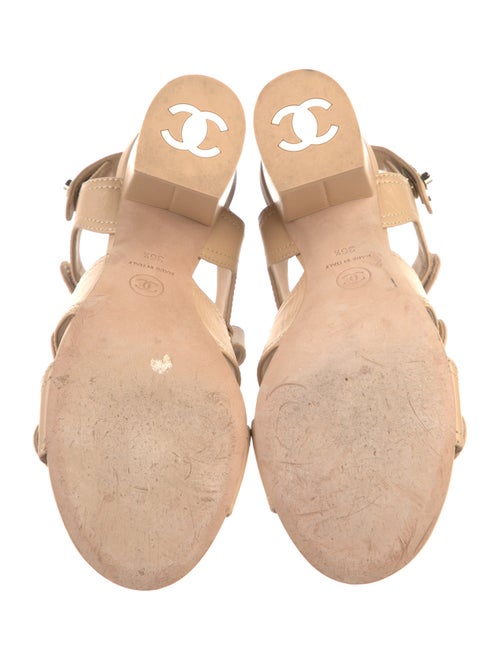 Chanel Interlocking CC Logo Leather Sandals
